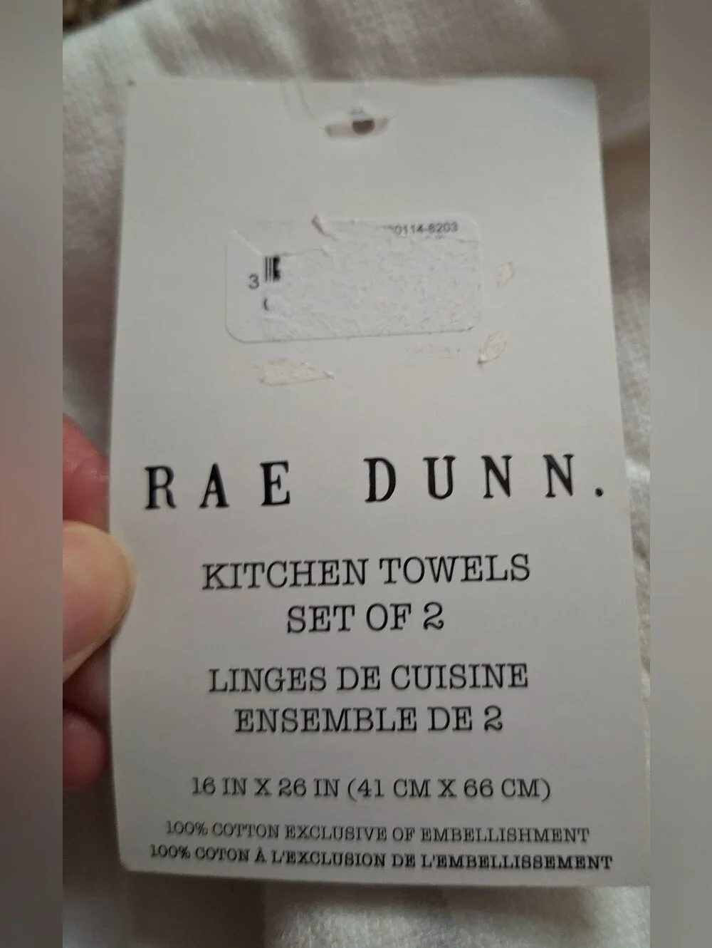 Rae Dunn White Halloween Kitchen Towels with Black & Red Accents